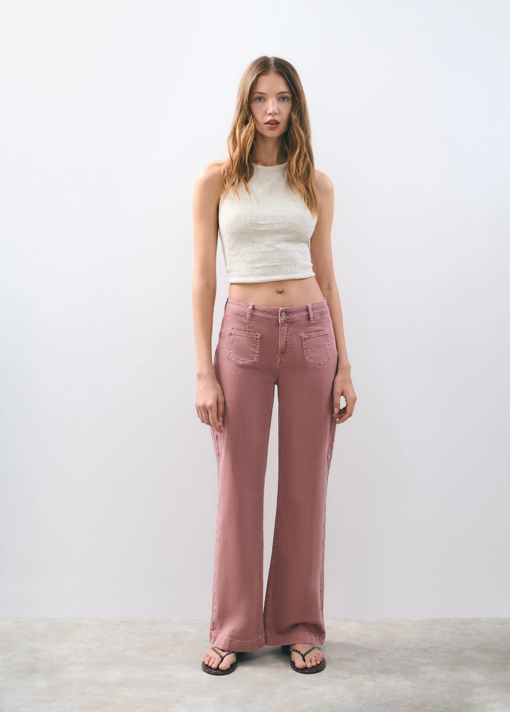 Pantalons culotte brodat sols