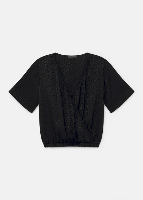 Blusa tana jacquard
