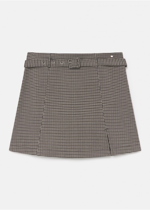 Falda belt mini cuadro vichy
