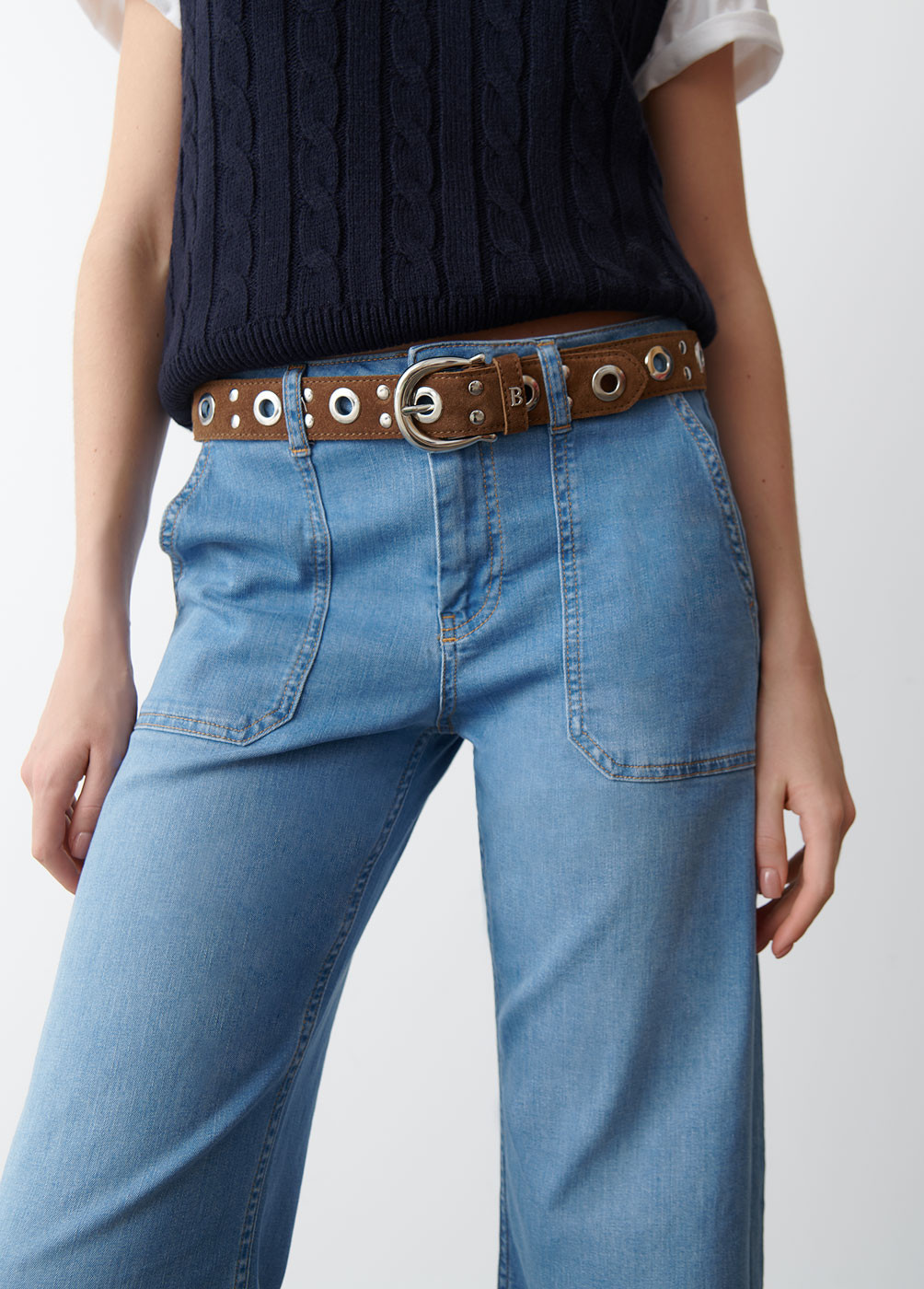 CINTURA IN CAMOSCIO EYELETS