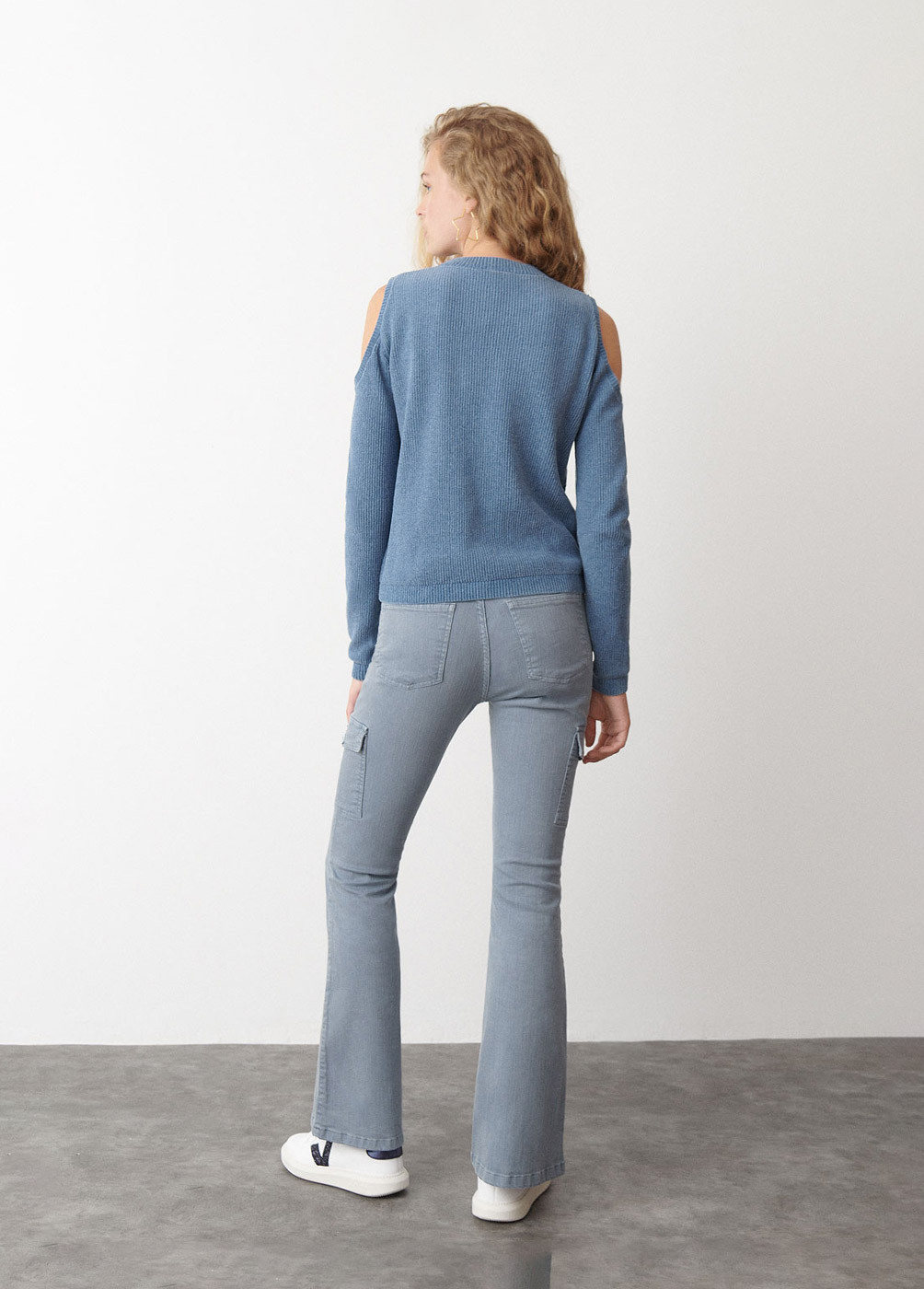 Pantaloni campana cargo