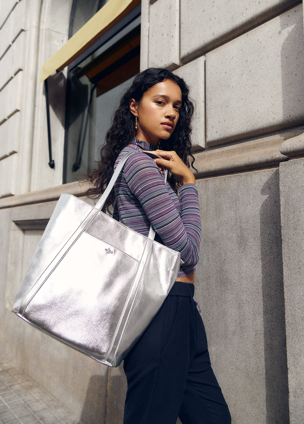 BORSA SHOPPER METALLIZZATA