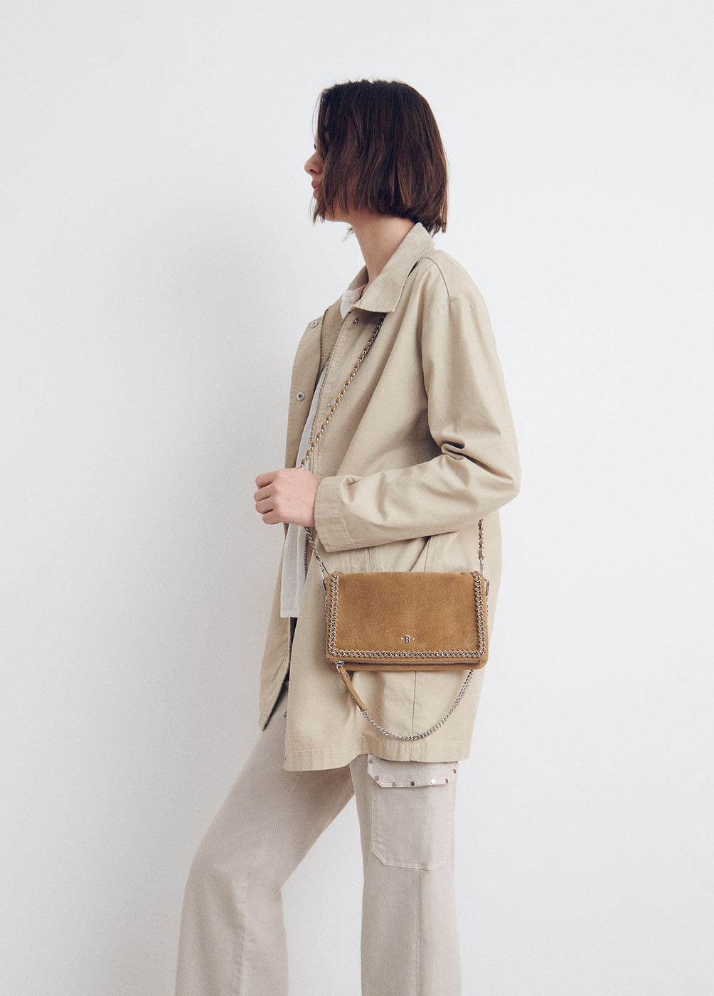 BORSA PATTA CATENE PELLE