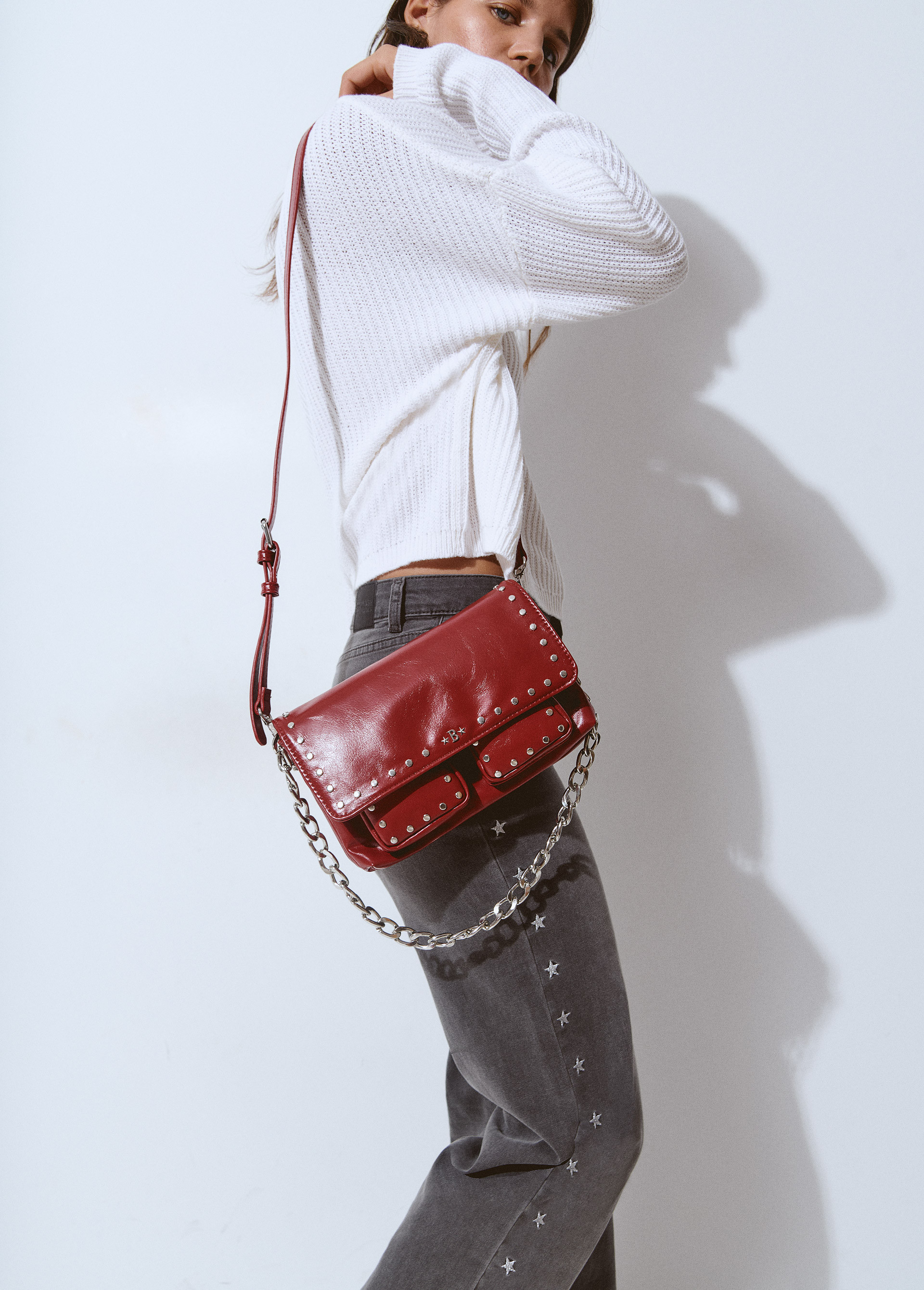 Borsa con patta e due tasche BROWNIE