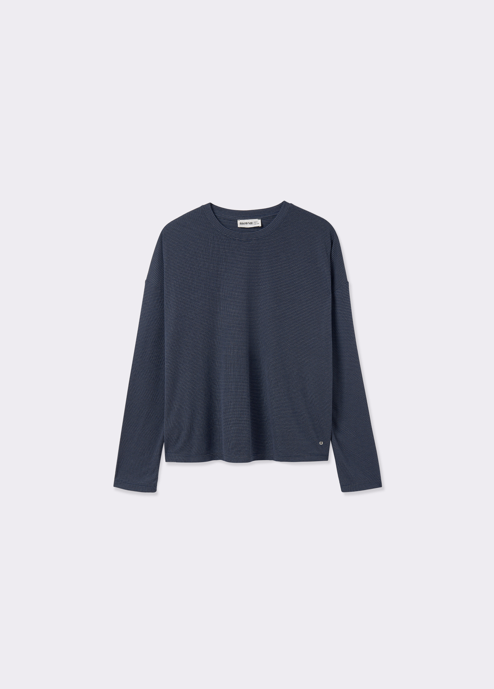 T shirt maniche lunghe a righe in tessuto BROWNIE