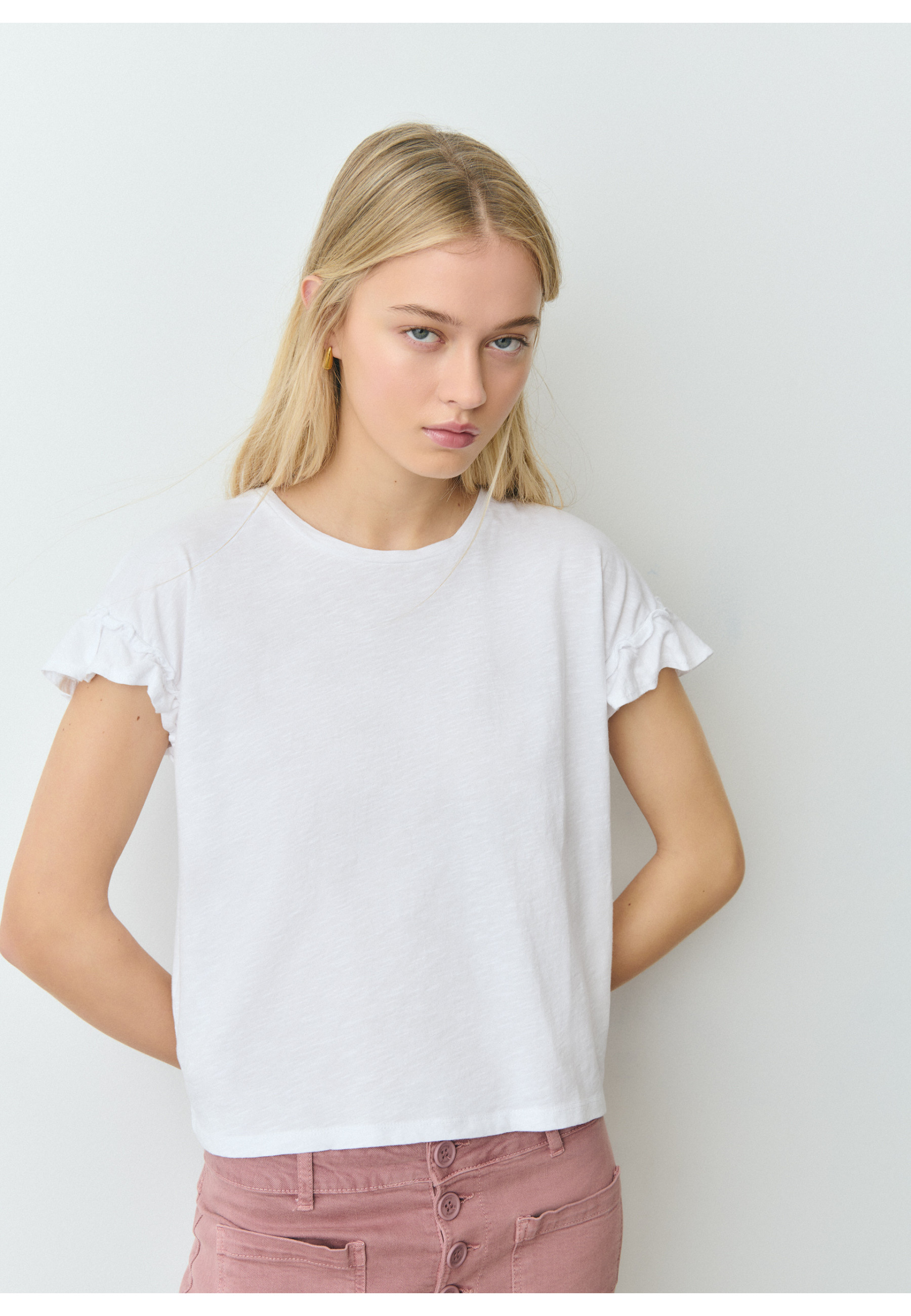 T shirt maniche volant hotsell