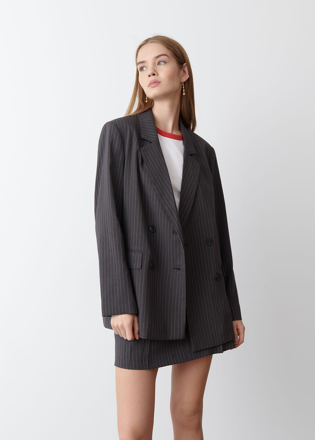 BLAZER OVERSLAG KRIJTSTREEP