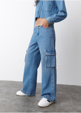 JEANS CARGO LAGE TAILLE