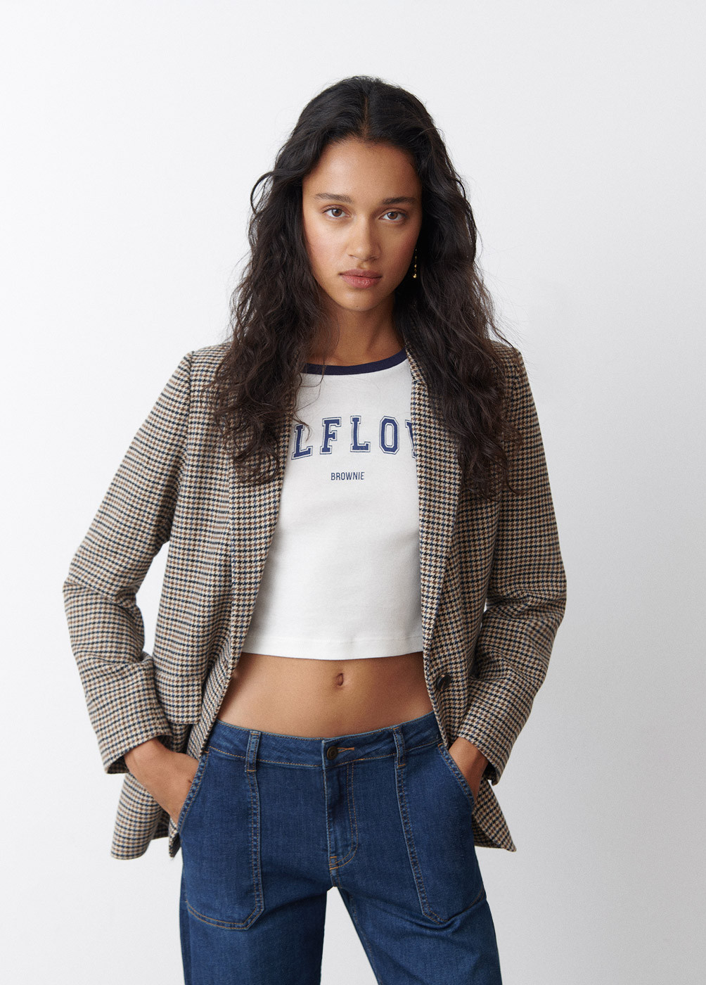 BLAZER RECHT PIED-DE-POULE...