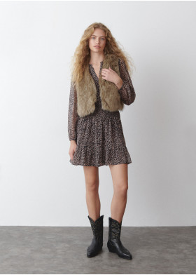 VEST CROPPED IMITATIEBONT