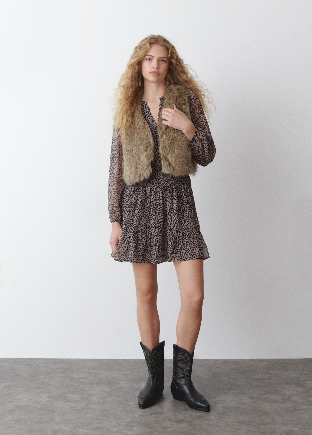 VEST CROPPED IMITATIEBONT