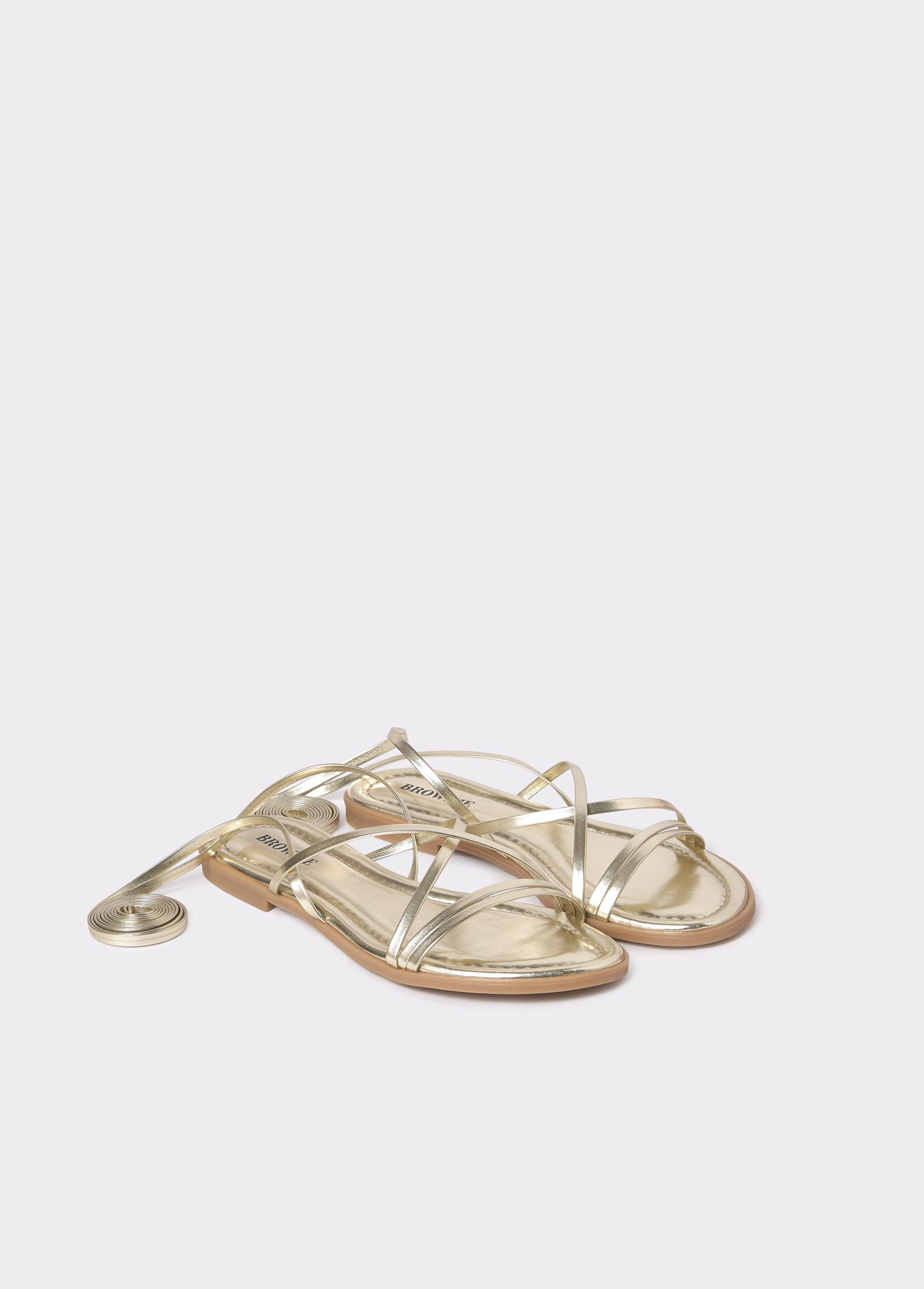 Sandalen goud plat best sale