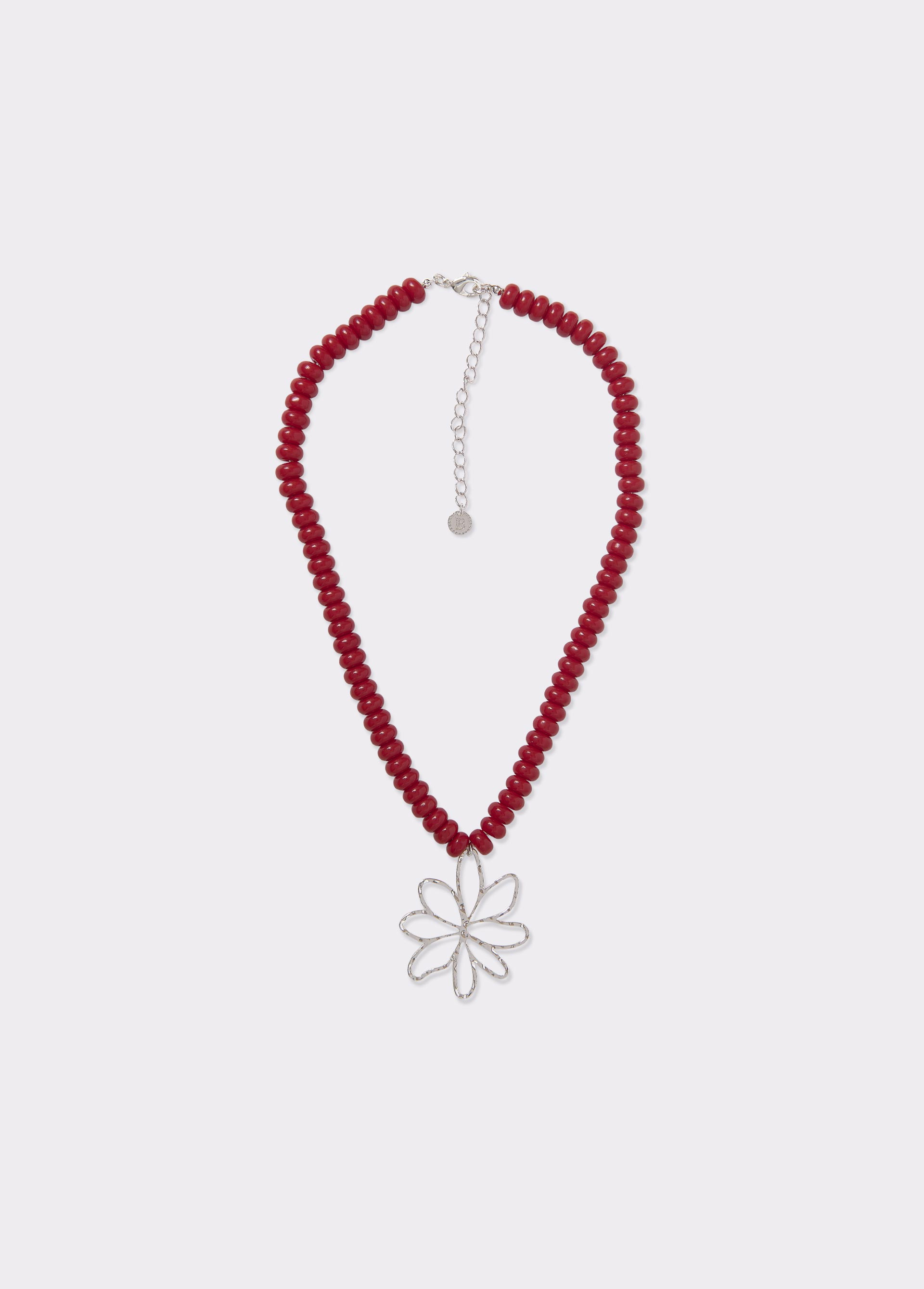 Collar bolitas flor